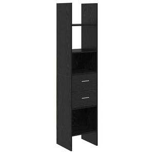 vidaXL Book Cabinet 2-Tier 40 x 35 x 180 cm Engineered Wood Black oak