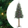 vidaXL Slim Christmas Tree Green 210 cm PVC and Solid Pine wood