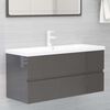 vidaXL Bathroom Furniture Set High Gloss Grey Engineered Wood