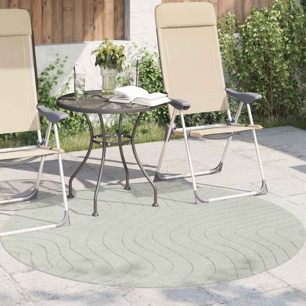 vidaXL Area Rugs Round PALMERAS Green &Oslash; 120 CM Polyester
