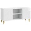 vidaXL TV Cabinet 102 x 34.5 x 50 cm High Gloss White Engineered Wood