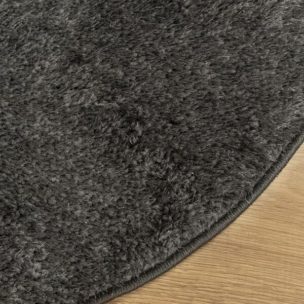 vidaXL Rug ISTAN High Pile Shiny Look Anthracite &Oslash; 200 cm
