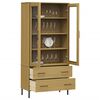 vidaXL Bookcase with Metal Legs Brown 85x35x172.5 cm Solid Wood OSLO