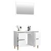 vidaXL 2 Piece Bathroom Furniture Set High Gloss White Engineered Wood