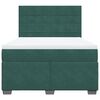 vidaXL Box Spring Bed with Mattress Dark Green 140x190 cm Velvet