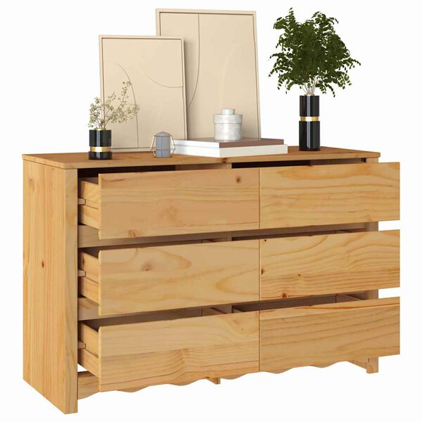 vidaXL Chest of Drawers Drammen Oak 111 x 43 x 73.5 cm Solid Pine wood