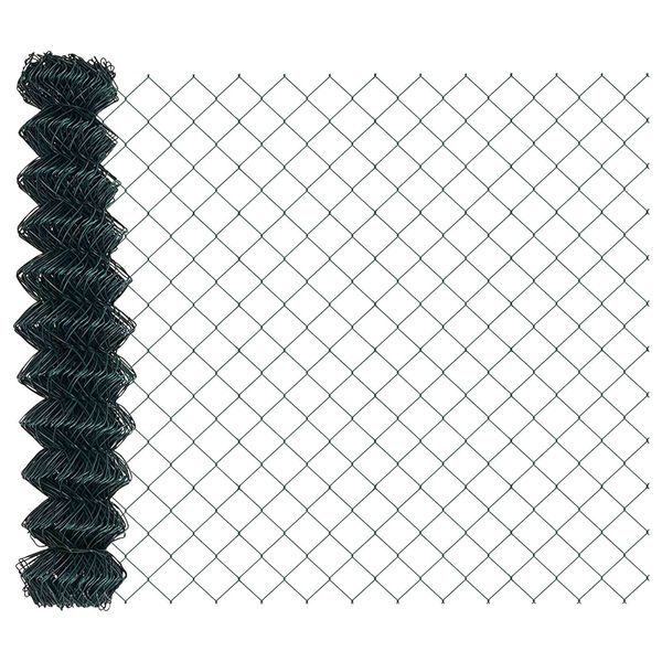 vidaXL Chain Link Fence Green 25 x 1.4 m Steel