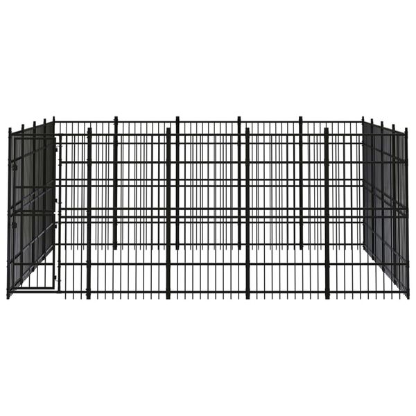vidaXL Outdoor Dog Kennel Steel 18.43 m²