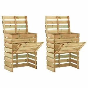 vidaXL Slatted Garden Composter 2 pcs Green 110 x 58 x 113 cm