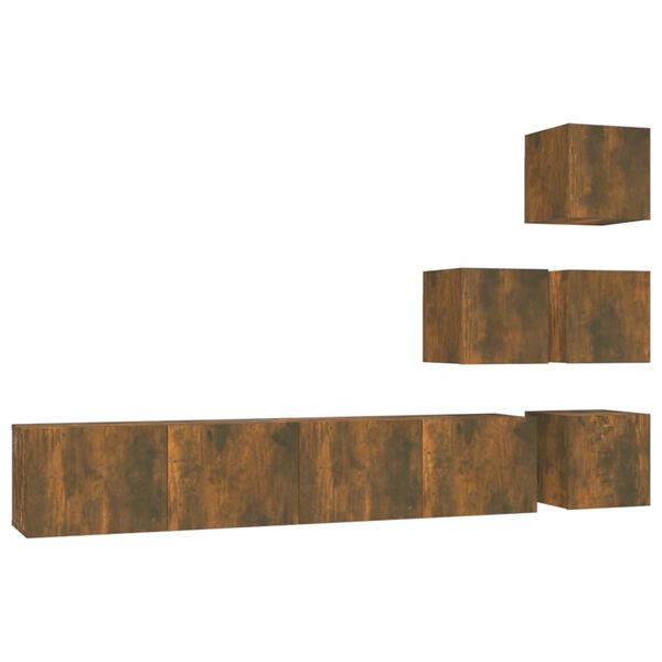 vidaXL Wall-mounted TV Cabinet Smoked Oak Engineered Wood