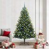 vidaXL Artificial Hinged Christmas Tree 300 LEDs Green 210 cm