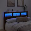 vidaXL Headboard Cabinet with LED Smoked Oak 180x17x102 cm