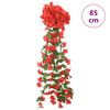 vidaXL Flower Garlands 3 pcs Red 85 cm