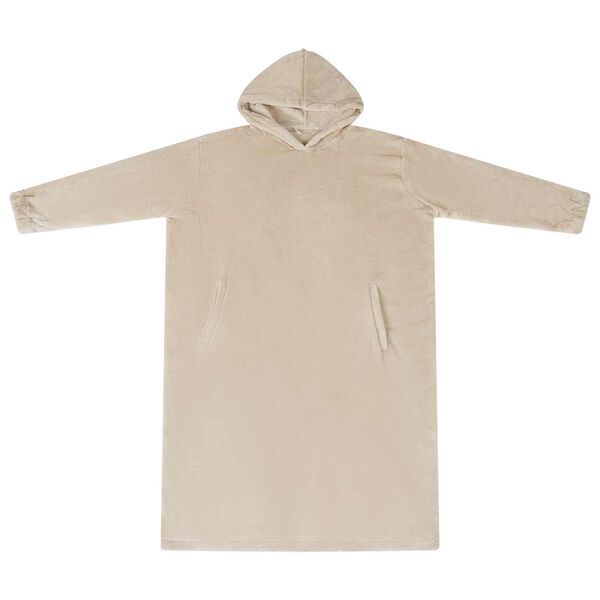 vidaXL Blanket Hoodie Beige M Flannel
