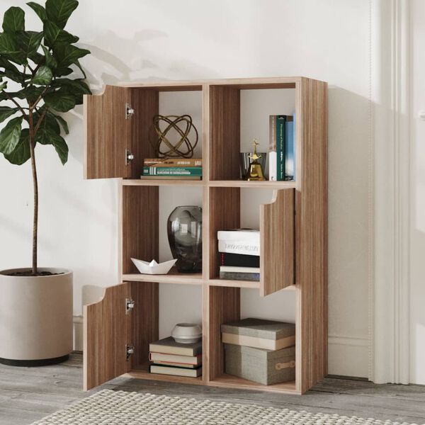 vidaXL Bookshelf Grey Sonoma Oak 60x27.5x88 cm Engineered Wood