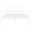 vidaXL Metal Bed Frame without Mattress with Footboard White 120x190cm