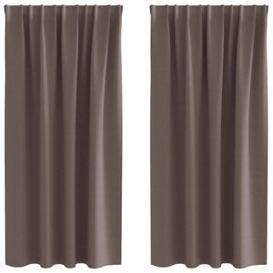 vidaXL Blackout Curtains with Rings 2 pcs Dark Brown 175 x 140 cm