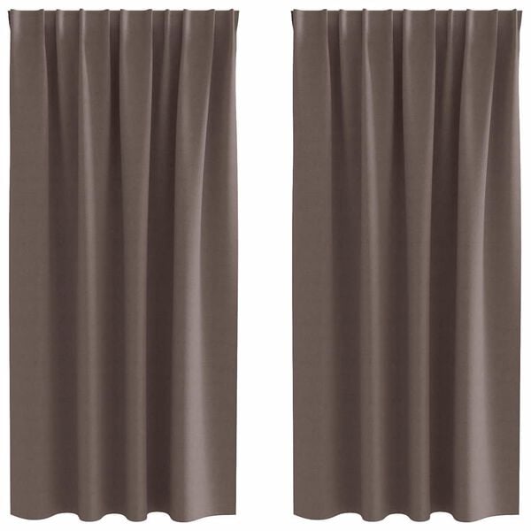 vidaXL Blackout Curtains with Rings 2 pcs Dark Brown 175 x 140 cm