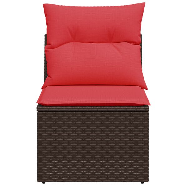 vidaXL Garden Sofa with Cushion Brown 55 x 62 x 69 cm Poly rattan