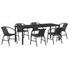 vidaXL Garden Dining Set 7 pcs Black Powder-Coated Steel