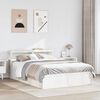 vidaXL Bed Frame with Headboard White 140x190 cm Solid Wood Pine