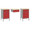 vidaXL Work Cabinet with Drawer 8 pcs Red Engineered Wood and Steel