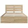 vidaXL Bed Frame with Headboard Sonoma 140 x 190 cm Solid Pine Wood