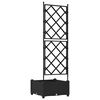vidaXL Garden Planter Black 40 x 40 x 125.5 cm Steel