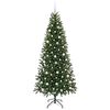 vidaXL Artificial Christmas Tree with 300 LEDs Green 210 cm PE and PVC