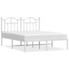 vidaXL Metal Bed Frame without Mattress with Headboard White 140x200cm