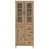 vidaXL Highboard 2 pcs Artisan Oak Engineered Wood and Glass