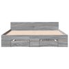 vidaXL Bed Frame with Drawers without Mattress Grey Sonoma 120x190 cm Small Double