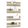 vidaXL Wall Shelf 4 pcs White and Sonoma Oak 60x11.5x18 cm Engineered Wood