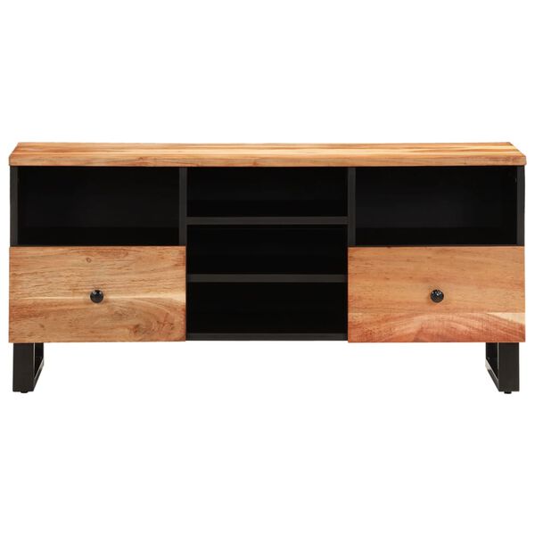 vidaXL TV Cabinet 100x33x46 cm Solid Wood Acacia and Engineered Wood