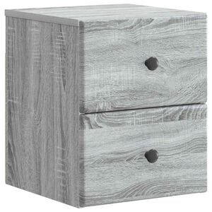 vidaXL Wall-Mounted Bedside Cabinet Grey Sonoma 34.5 x 33 x 40 cm
