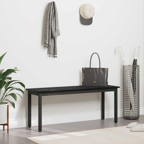 vidaXL Bench Black Oak 110 x 35 x 45 cm Engineered Wood