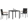 vidaXL Garden Dining Set 3 pcs Black Powder-coated Steel