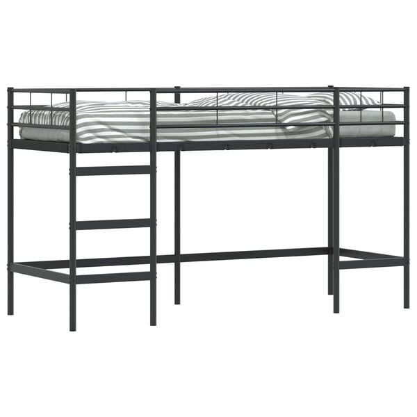 vidaXL Kids'Loft Bed Frame Black 90 x 190 cm Steel