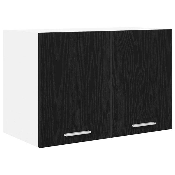 vidaXL Hanging Cabinet with Door Black Oak and White 60 x 31 x 40 cm