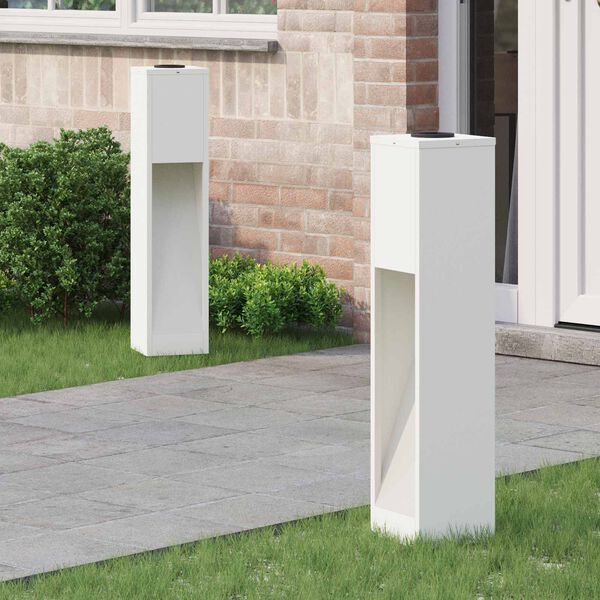 vidaXL Solar Led Pathway Light 2 pcs White Cold Rolled Steel