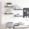 vidaXL Floating Wall Shelves 4 pcs High Gloss Grey 50x23x3.8 cm MDF