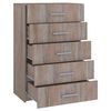 vidaXL Chest of Drawers Grey Sonoma Oak 71x35x108 cm Engineered Wood