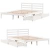 vidaXL Bed Frame without Mattress White 135x190 cm Double Solid Wood Pine