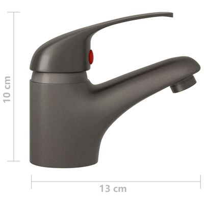 vidaXL Basin Mixer Tap Grey 13x10 cm