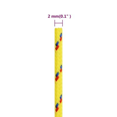 vidaXL Boat Rope Yellow 2 mm 250 m Polypropylene