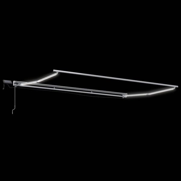 vidaXL Manual Awning Frame with LEDs White 4.5 x 3.5 m Aluminium