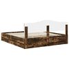 vidaXL Bed Frame with Drawer Smoked Oak 200 x 200 cm Engineer Wood