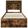vidaXL Bed Frame Smoked Oak and Silver 75 x 190 cm Engineered Wood