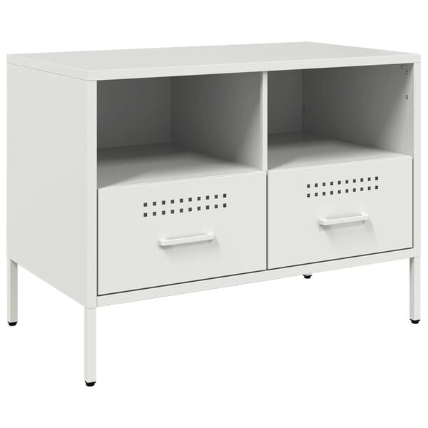 vidaXL TV Cabinet White 68x39x50.5 cm Steel