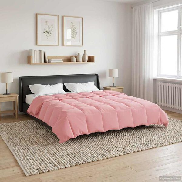 vidaXL Summer Duvet Quilted Pink 200 x 200 cm Microfiber